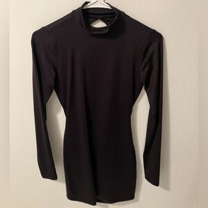 Long Sleeve Open Back Mini Dress